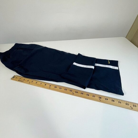 Nike Youth Drawstring Straight Athletic Track Pants Navy Blue M Pockets Y2k 90s - Picture 10 of 10